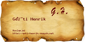 Gáti Henrik névjegykártya